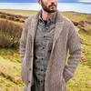  And Winter Men's Fashion Loose Cardigan Warm Lapel Hooded Jacket Sweater