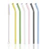 8mm High Borosilicate Glass Straw 7Pcs/Set Reusable Eco Friendly Drinking Straws Set Bubble Tea Smoothies Bar Accessories