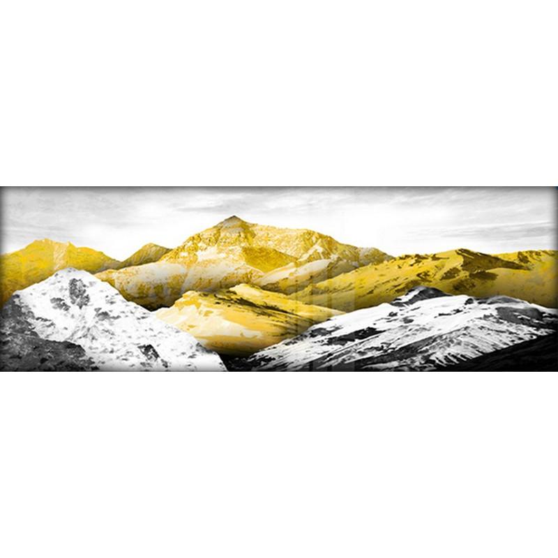 Golden Mountain Modern Landscape Canvas Painting Posters and Prints Wall Art Scenery Pictures for Living Room Decor No Frame