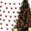 1 Stück rote Lichterkette mit Metallglöckchen, batteriebetrieben, für Weihnachts-, Tisch- und Heimdekoration, Hochzeiten