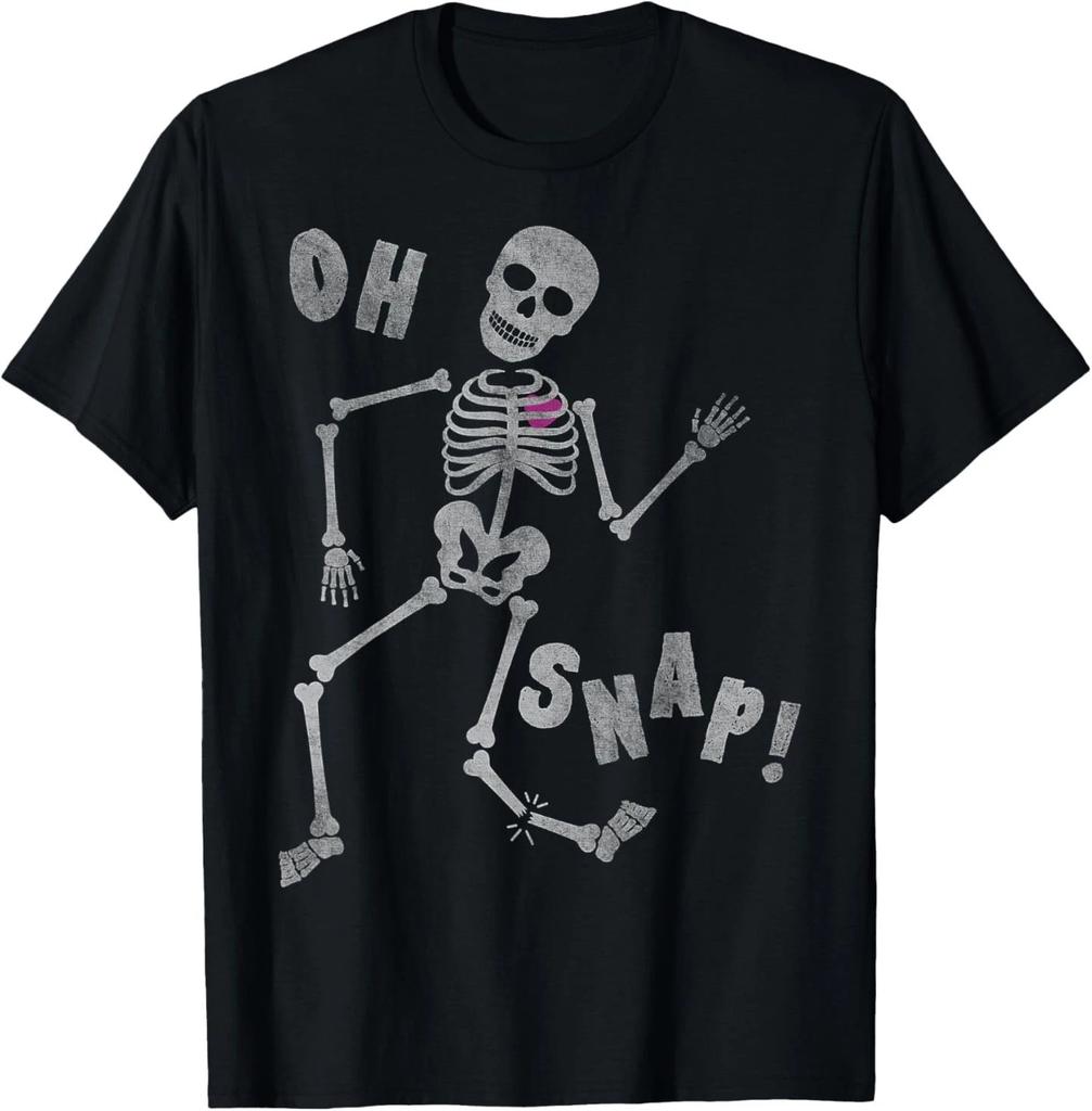 Halloween Oh Snap Skeleton Broken Leg T- Shirt