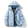 New Outdoor Windproof and Warm Thickened Hooded Winter Clothing Solid Color Tooling Jacket Down Jacket