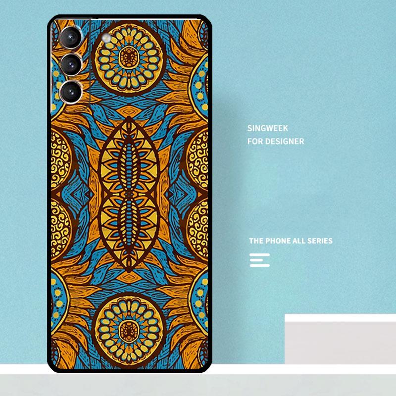 African Wax Fabric Case For Samsung Galaxy S24 Ultra S21 S22 S23 Plus Note 10 Note 20 S8 S9 S10 S20 FE Coque