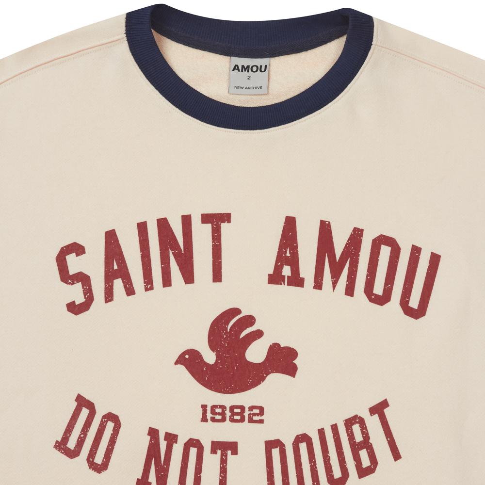 AMOU Saint Amou Ringer Sweat Shirts Cream