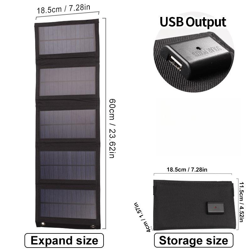 1 Stück USB Faltbares Solarpanel Tragbar Flexibel Klein Wasserdicht 5V Faltbare Solarzellen Für Handy Akkuladegerät