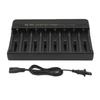 Universal 8-Bay 18650 Battery Charger Intelligent Voltages Switching with Shortcircuit Protections for 18500/16650/18350