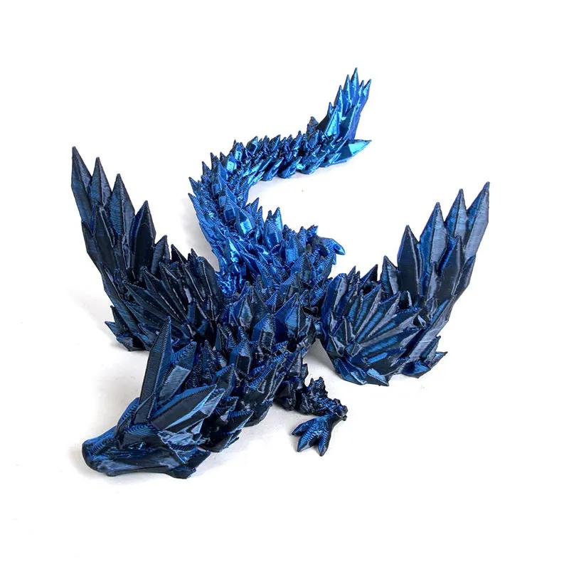 3D Printed Dragon Dinosaur Model Joints Can Move Freely Desktop Craft Ornament Gifts for Kids For Landscaping Decoration