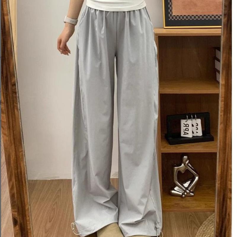 

Серые рабочие брюки для женщин на лето тонкие свободные приспущенные повседневные ленивого стиля с высокой талией для альпинизма быстросохнущие спортивные брюки XL