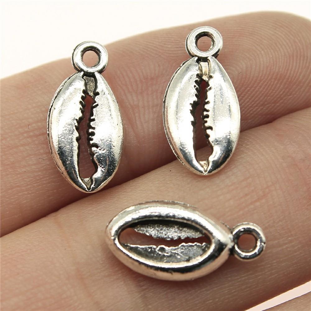 20pcs Shell Charms Antique Silver Color Sea Shell Pendant Charms Shell Charms For Jewelry Making DIY Craft