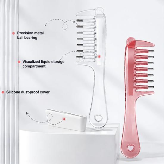 Women Hair Oil Applicator Comb, Refillable Scalp for Growth & Essence Massage, Minoxidil Roller Ball Comb Men