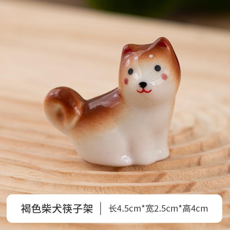 Japansk Shiba Inu Ätpinnshållare Djurserie Keramiska Bordsdekorationer Hem Kök Skedstöd Söta Tepets