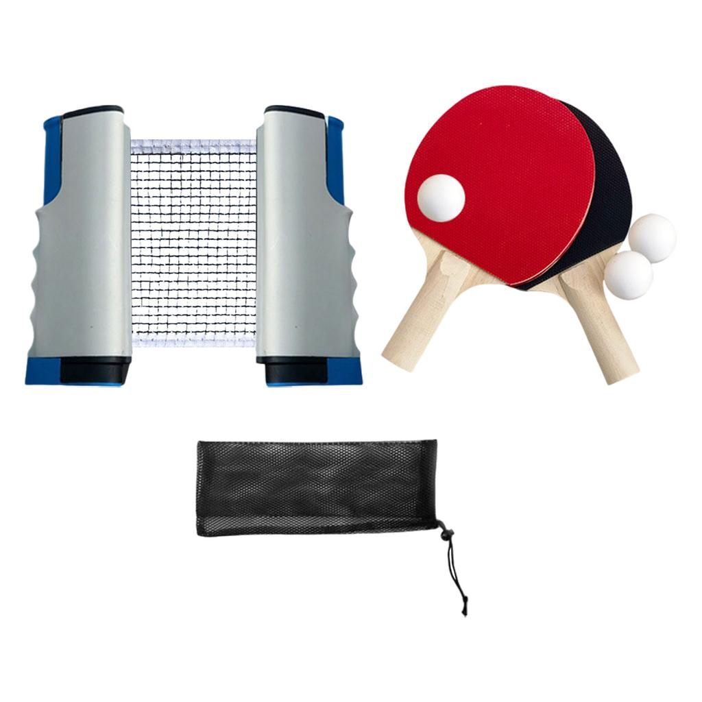 1 Set Tischtennis Schläger Set Einziehbares Netz Übung Tischtennis Set Schläger Bälle für Familie Heim-Fitnessstudio Spieler Reisen Sport