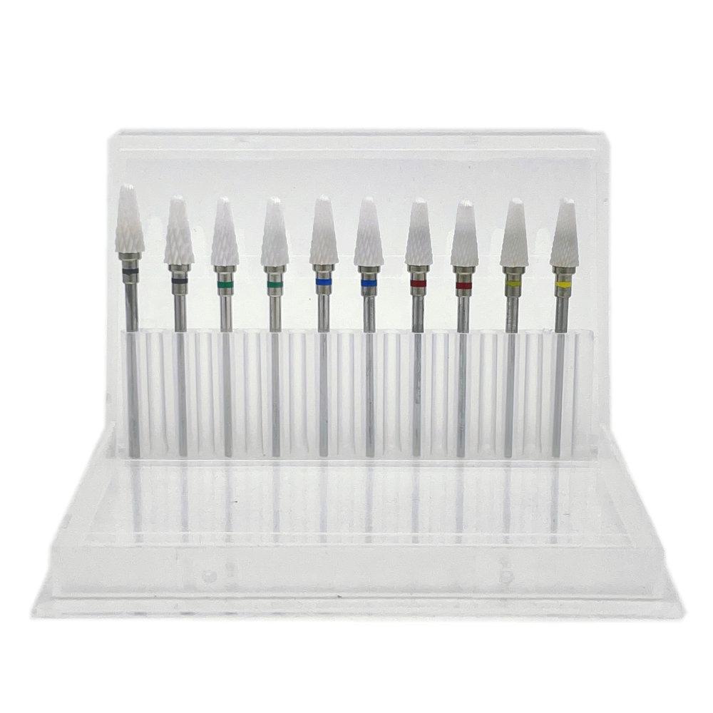 10pcs Manicure Ceramic Nail Drill Bits Set Removing Gel Varnish Drill Manicure Machine Pedicure Nail Bits for Electric Drill