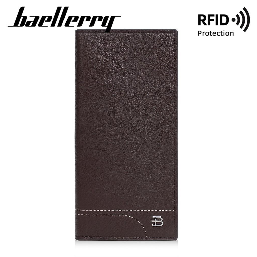 Womens Long Wallet Rfid Blocking Pu Leather With Solid Color Design And Letter Decor For Daily Use
