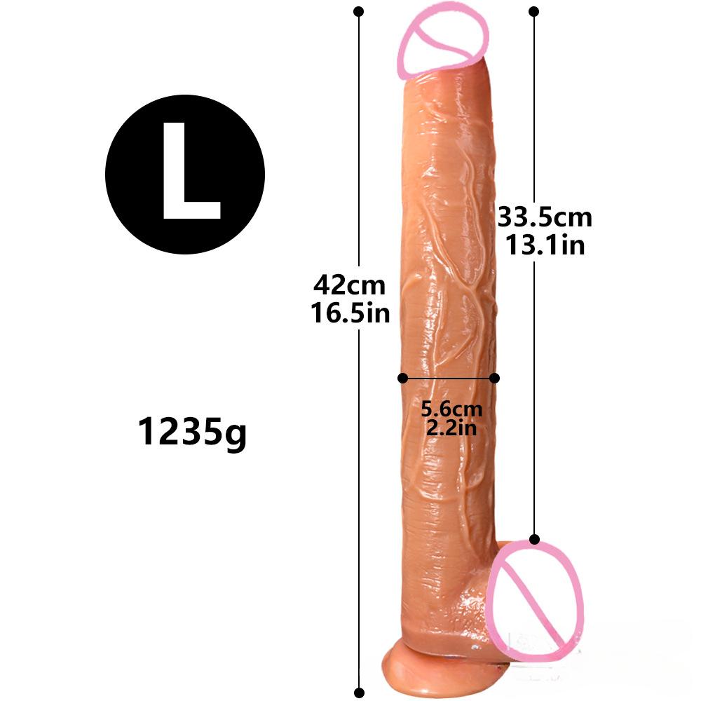 Extra-Large Realistic Dildo & Anal Plug Set - Dual-Use Manual Sex Toy for Women, Thick Body-Safe Silicone in Dark Coffee/Skin Tones