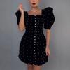 Europäisches und Amerikanisches Luxuriöses Perlen-Minikleid mit Kurzen Ärmeln für Damen