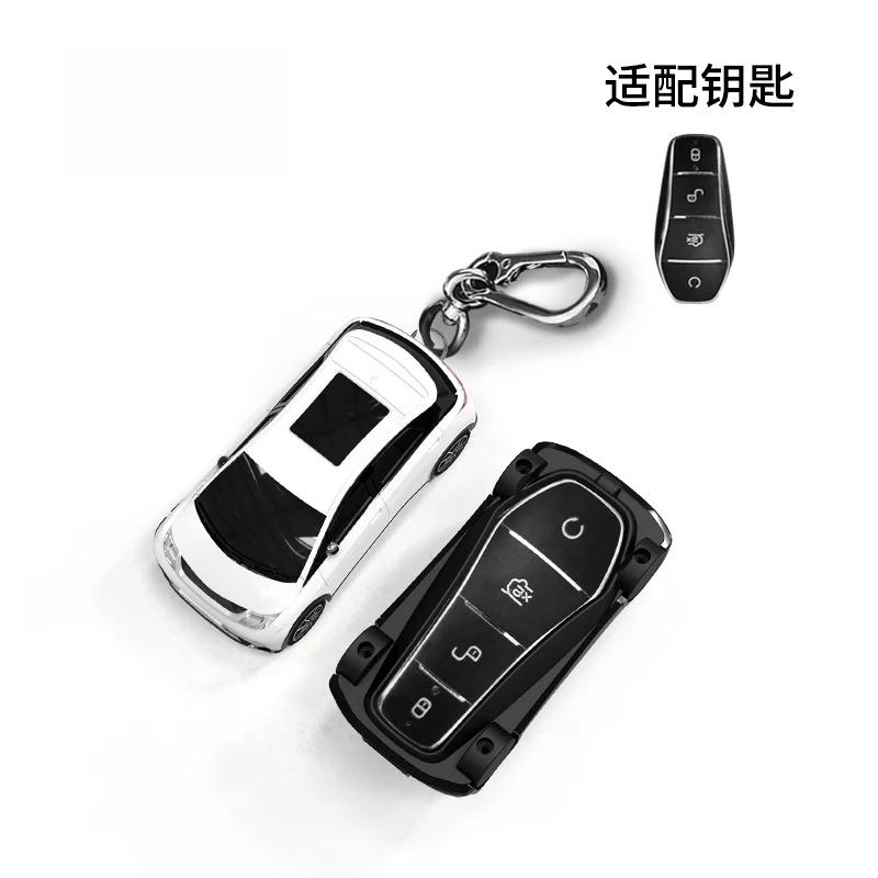 For Byd Dolphin Car Moldel Key Case For Byd Atto 3 Han Ev Dolphin 4 Button Remote Car Key Cover Holder Fob Keychain Accessories