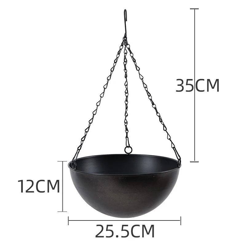 Wrought Iron Hanging Planter European Style Hydroponic Flower Pot for Spider Plants Succulents Vintage Balcony Garden Decor