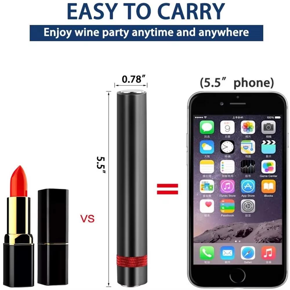 Deschizător de vin portabil din oțel inoxidabil cu pompă de aer, tirbușon cu ac cu presiune de aer, îndepărtător rapid de dopuri, articole de bar pentru vin