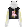 Bocchi the Rock Anime Katze Ohren Color Block Hoodie für Damen – Herbst/Winter
