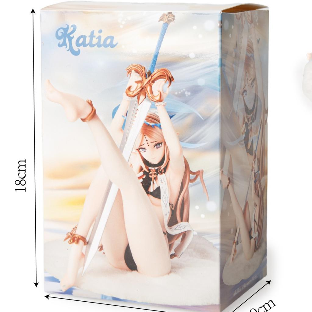 Kathesia Anime-Mädchen Figur Vollständig Spritzlackiert Sammlermodell Schreibtischdekoration PC-Gehäuse Ornament Trendiges Spielzeug Geschenk für Erwachsene