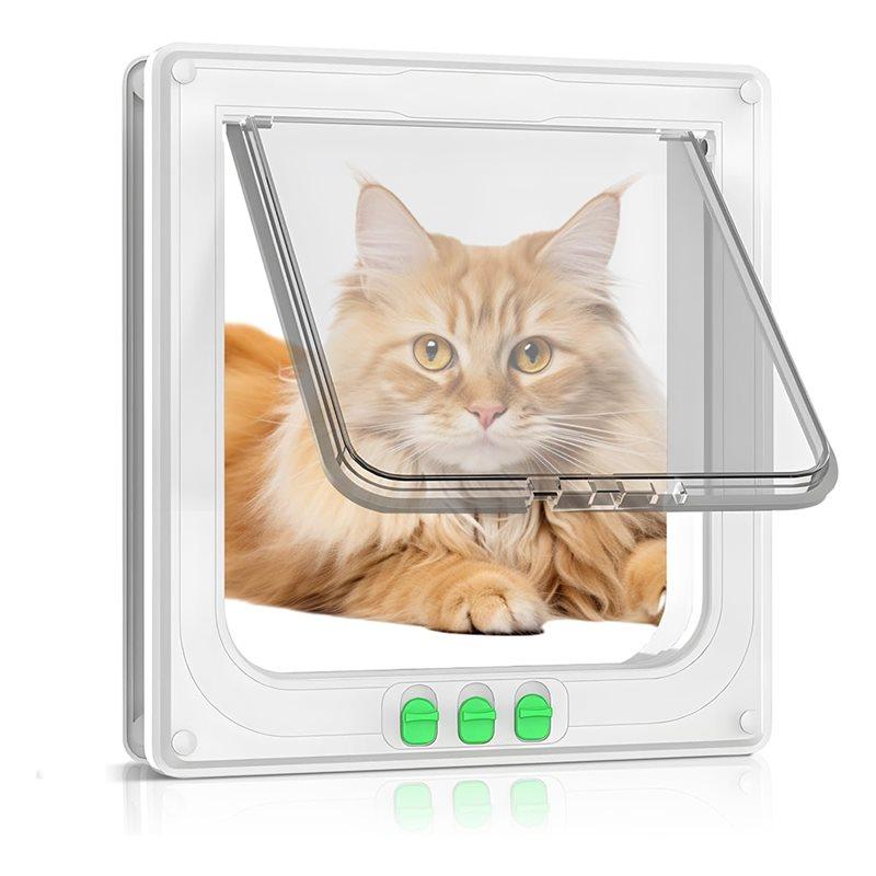 

Weatherproof Pet Door, Large Cat Door,4 Way Locking Flap Door For Interior Exterior Doors For Circumference Under 23 белый