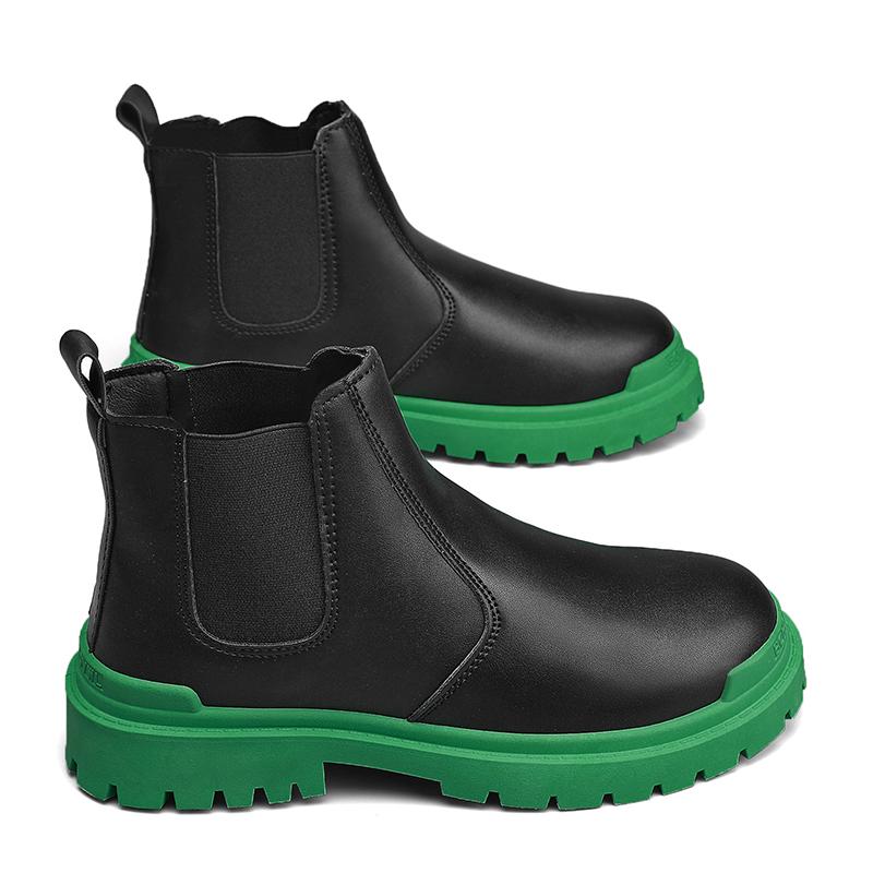 Fashion Cheap Autumn Winter Chelsea Boots Men Tooling Shoes Slip On High Top Leather Boots Man Comfortable Casual Men's Ankle Boots 2024