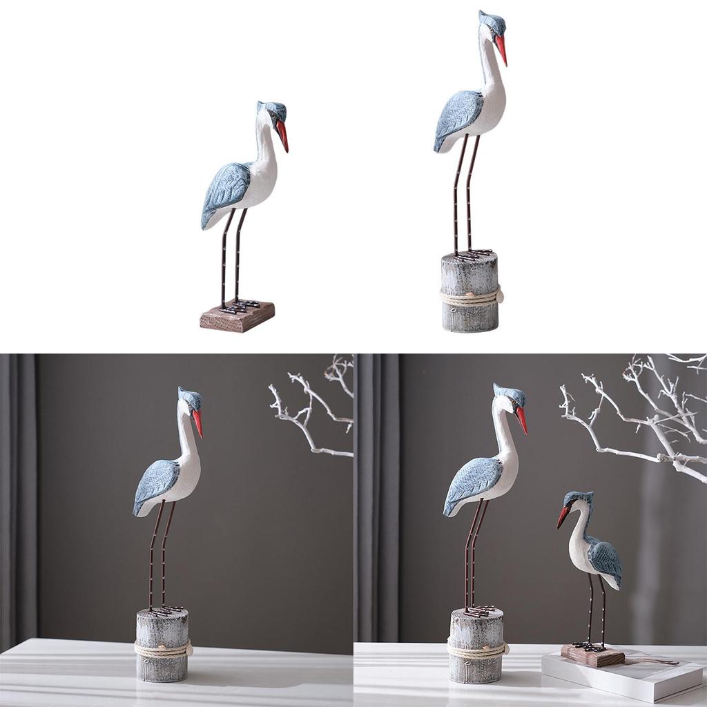 Wood Sea Vogel Sculptures Collection Shelf Decoration for Café