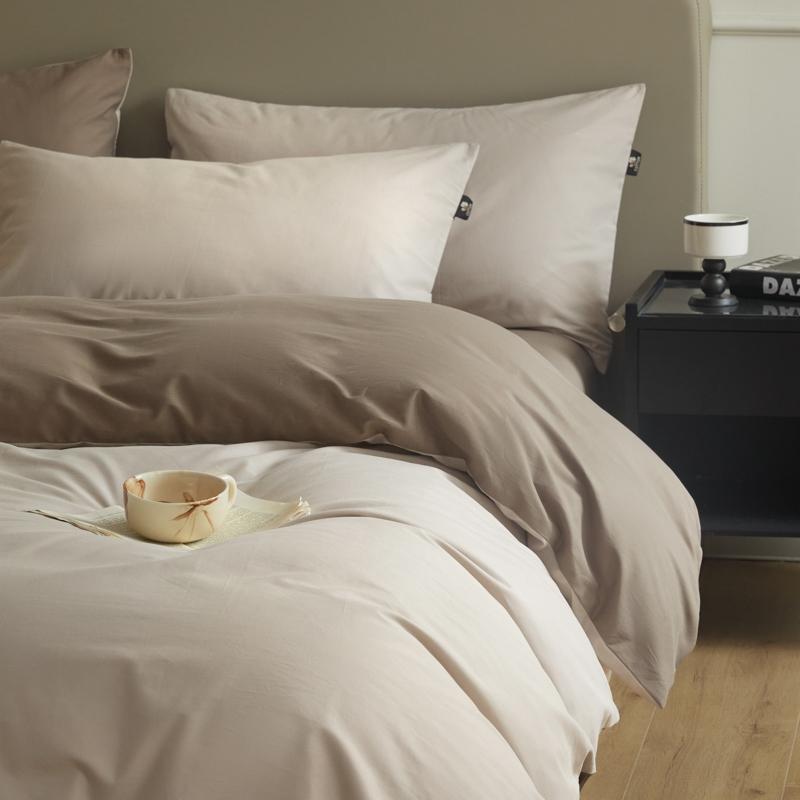 A-Class 100S Long-Staple Cotton Sateen Brushed Solid Bedding Set Duvet Cover Set Luxurious Milled Softness, Smooth