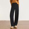 Women's Off-White Cashmere Wide-Leg Wool Pants - Autumn/Winter 2025, Cropped, Thickened, Loose Fit, Fleece-Lined, Straight-Leg Style.