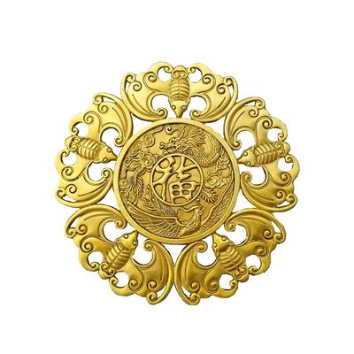 Cuivre Pur Cinq Bénédictions Feng Shui Ustensile en Cuivre Pendentif Décoration Dragon et Phénix Chauve-souris Fortune Chanceuse Décoration de Salon de Maison