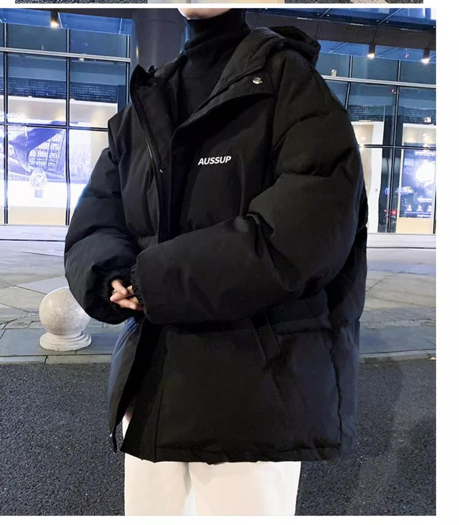 Men's Hooded Cotton Jacket - 2025 Autumn/Winter Youth Trend, Thick Padded for Warmth, Stylish Brand, Ideal for Middle School Students