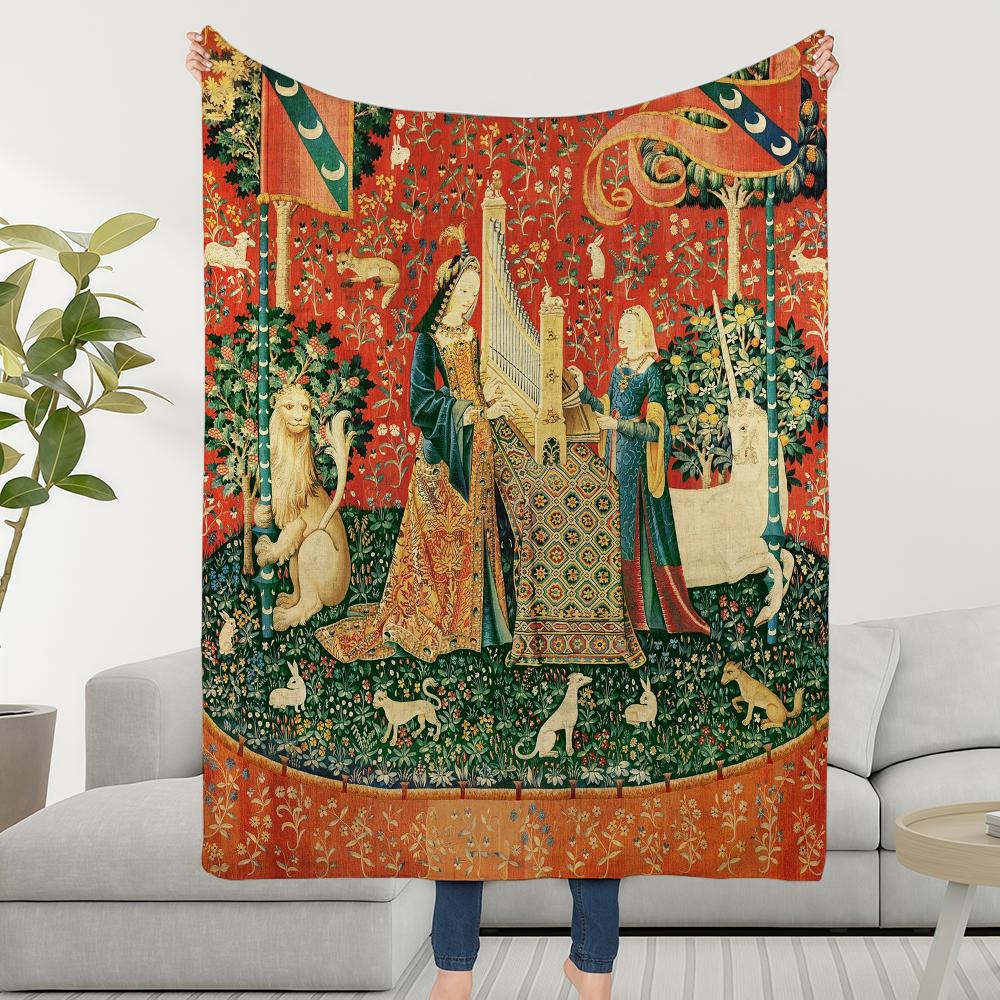 Maiden Unicorn Blanket Throw Super Cosy Plush Living And Room Sofa Couch Childish Medieval Birthday Gifts