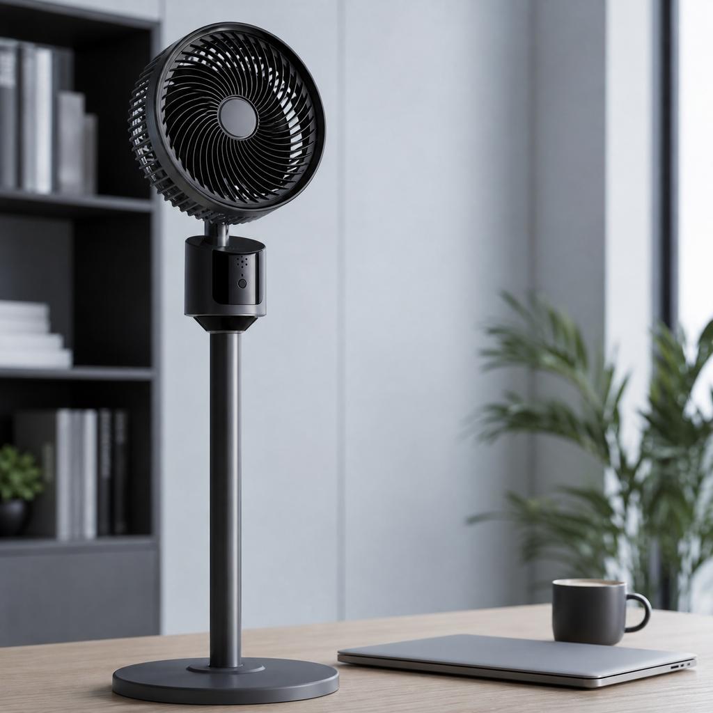 Portable Standing Fan with USB Interface Adjustable 3 Speed Settings Quiet Operation for Office and Outdoor Use Long Distance Airflow Circulation Fan
