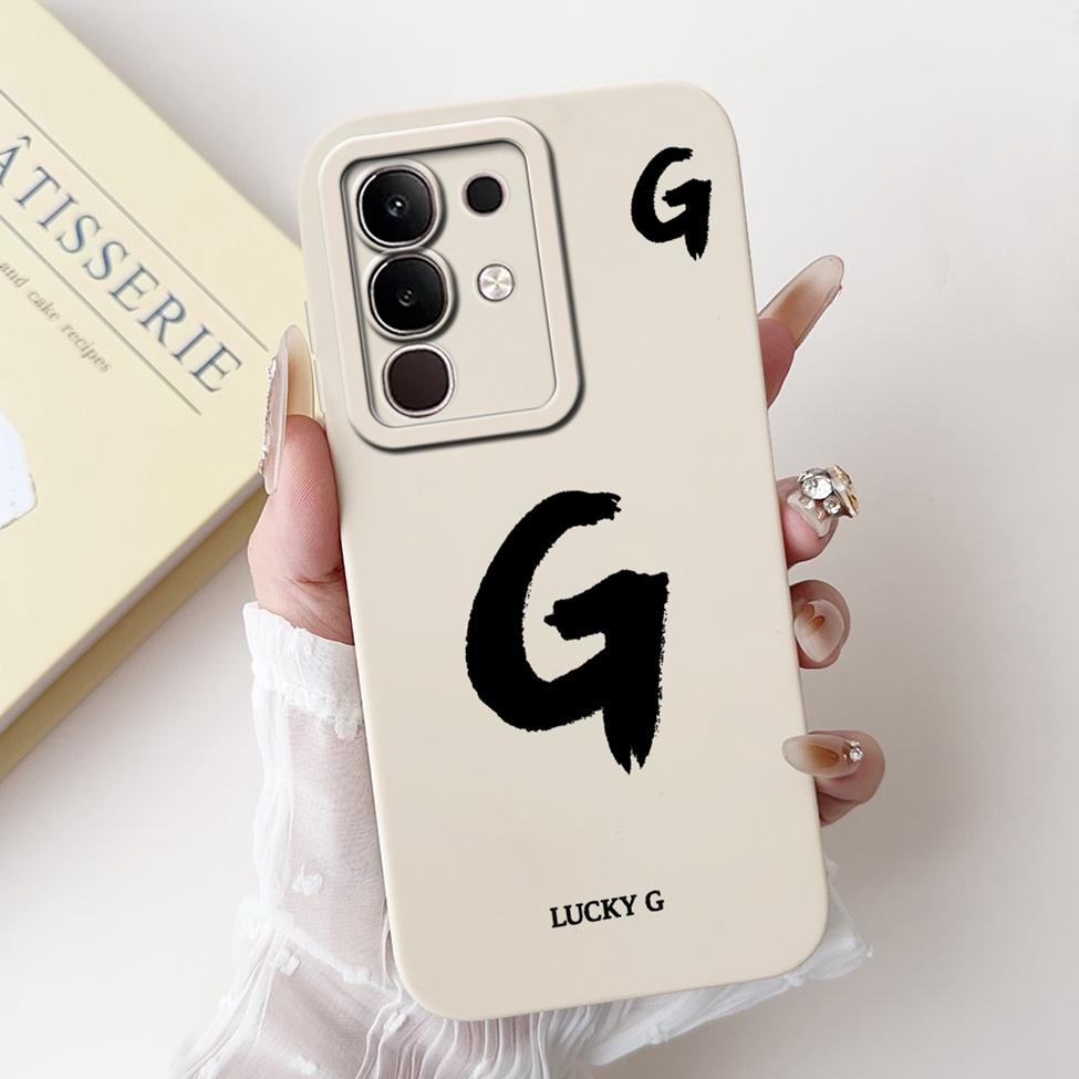 For Vivo Y29 4G V2434 Cover For Vivo Y29 4G Case Simple Fashion Letters A-Z Pattern Design Silicone Shockproof Bumper