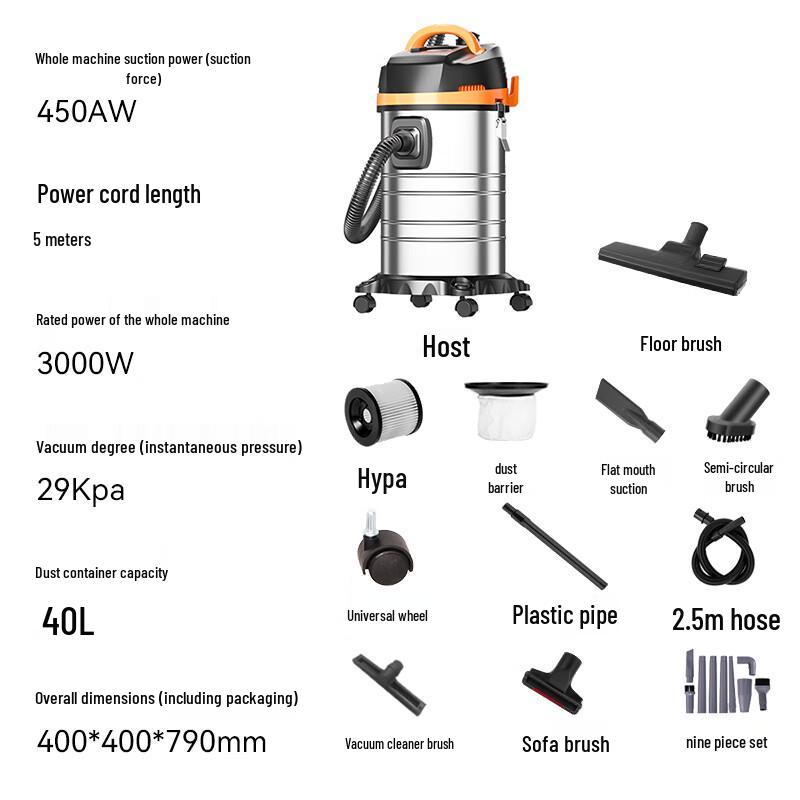 Royalstar 3000W Industrial Wet/Dry/Blow Vacuum Cleaner