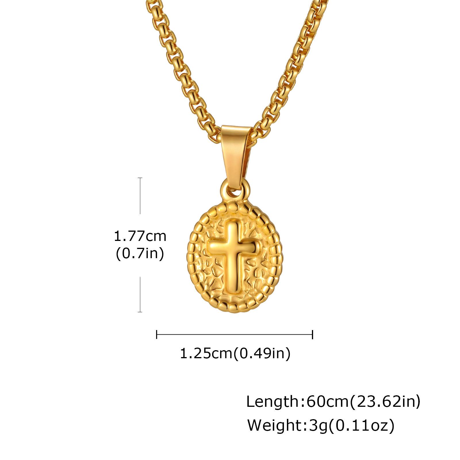 

Wind Vintage Cross Oval Stainless Steel Pendant Necklace, Ladies Jewelry Pn-2182 золотой