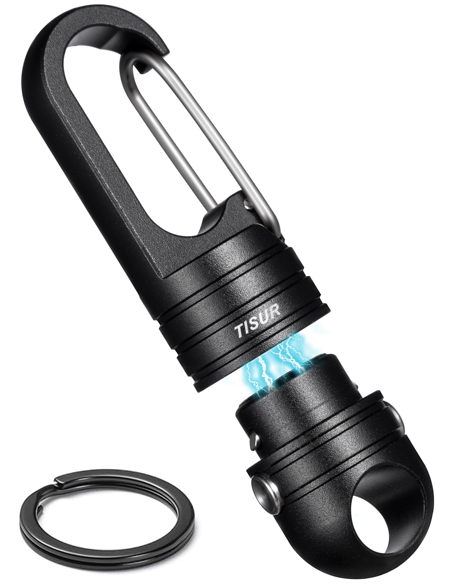 

TIMULTI Magnetic Releaser 20kg Weight Double Button Detachable Quick Small Carabiner with Key Ring Clip Included 1 Keychain, Capacity, Lock, Release,