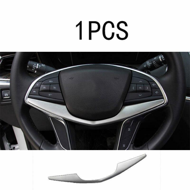 Steering Wheel Strip Cover Trim ABS Matte Silver Fit For Cadillac XT5 2016-