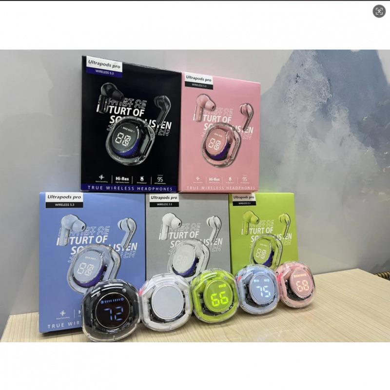 Transparent second-generation bluetooth headset crystal digital display space capsule wireless
