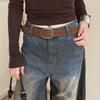Modische Dornschließe Wildleder Leder Gürtel Lässiges Luxus Design Business Taillengürtel Retro Hüftband Für Damen