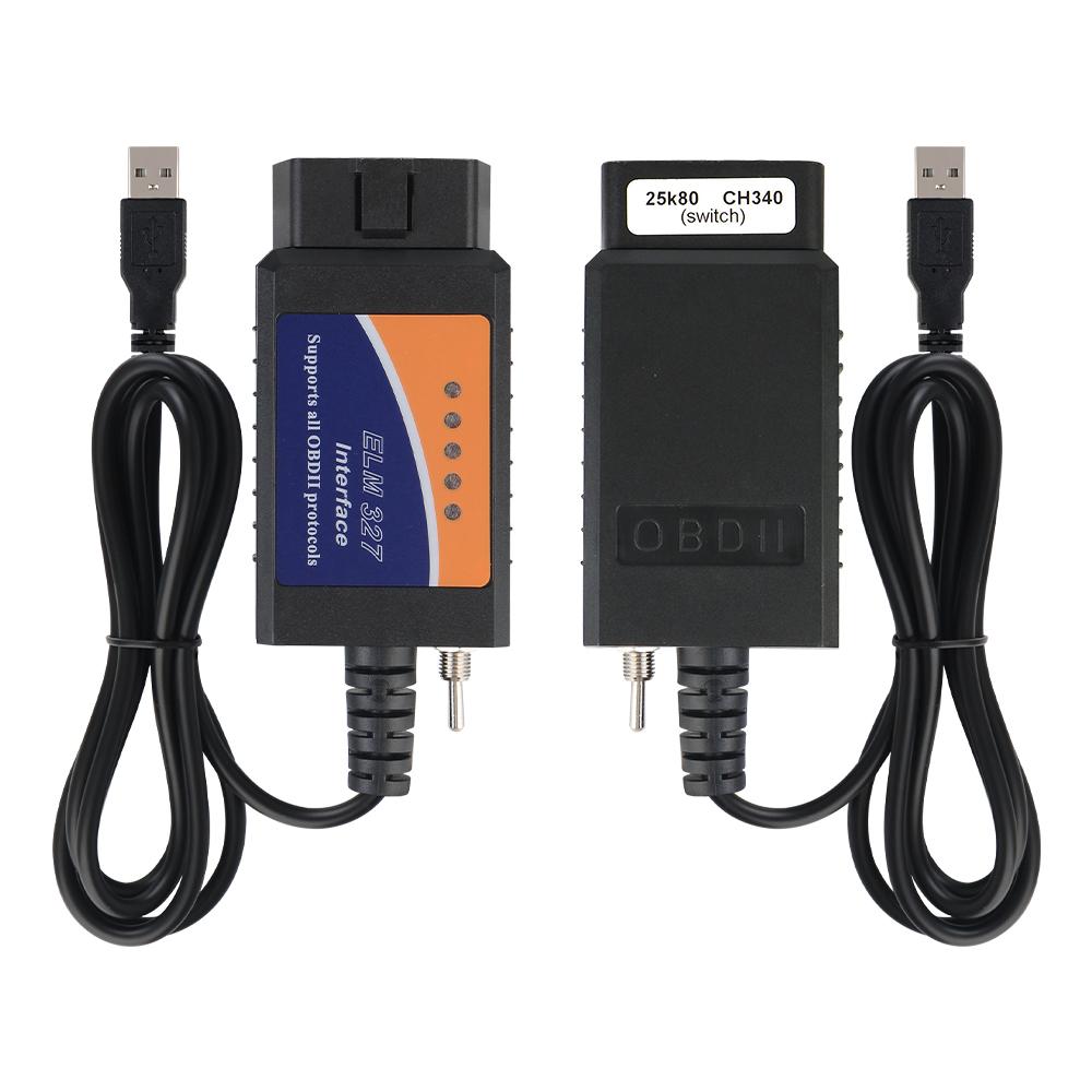 Support Most OBDII Protocols Obd2 SCANNER PIC18F25K80 Chip ELM327 USB V1.5 Switch Car Diagnostic Cable FORscan HS-CAN and MS-CAN
