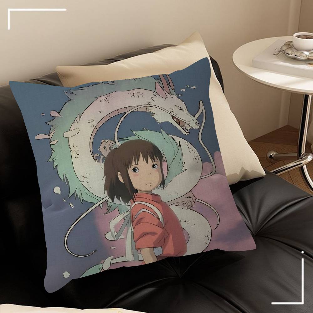 Spirited Away Anime Poster Maple Design Cushion Cover Happy Autumn Harvest Decor Holiday Decorati Pillow Cover