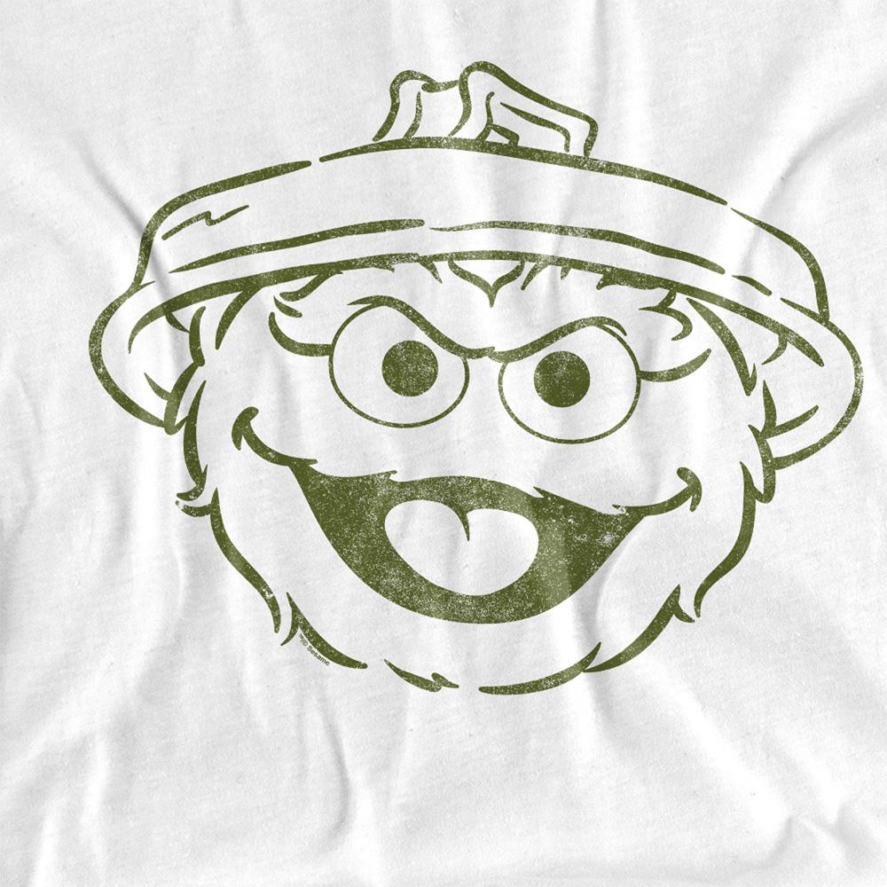 Sesame Street Unisex Adult Oscar The Grouch Mono T-Shirt