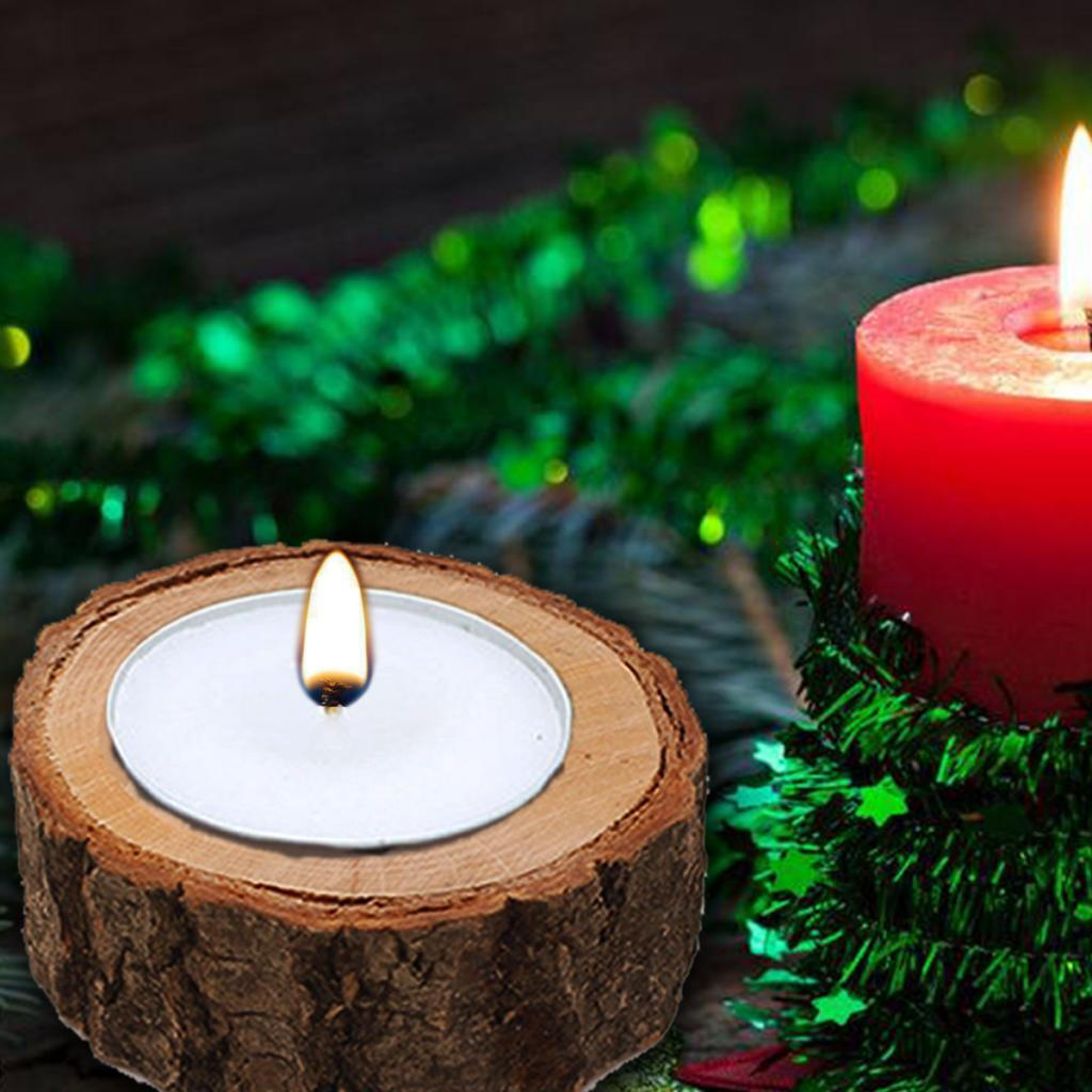 Tree Stump Wooden Candle Holder Tea Light for Home Dinner Wedding Birthday Party Decoration