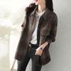 Shirt Coat for Women Casual Oversize Cardigan Double Layer Vintage Windbreaker Plaid Shirt Jacket