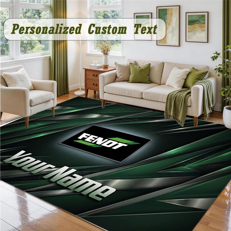 Crystal Velvet Square Rug Custom NameFendt Pattern Non Slip Home Floor Decor Rug