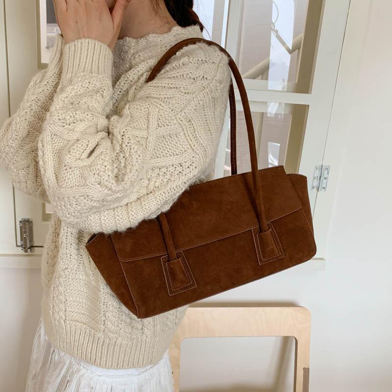 2026 Autumn/winter New Casual Tote Faux Suede Sequined Hasp Large Capacity Shoulder Bags Waterproof Versatile Women's Handbags