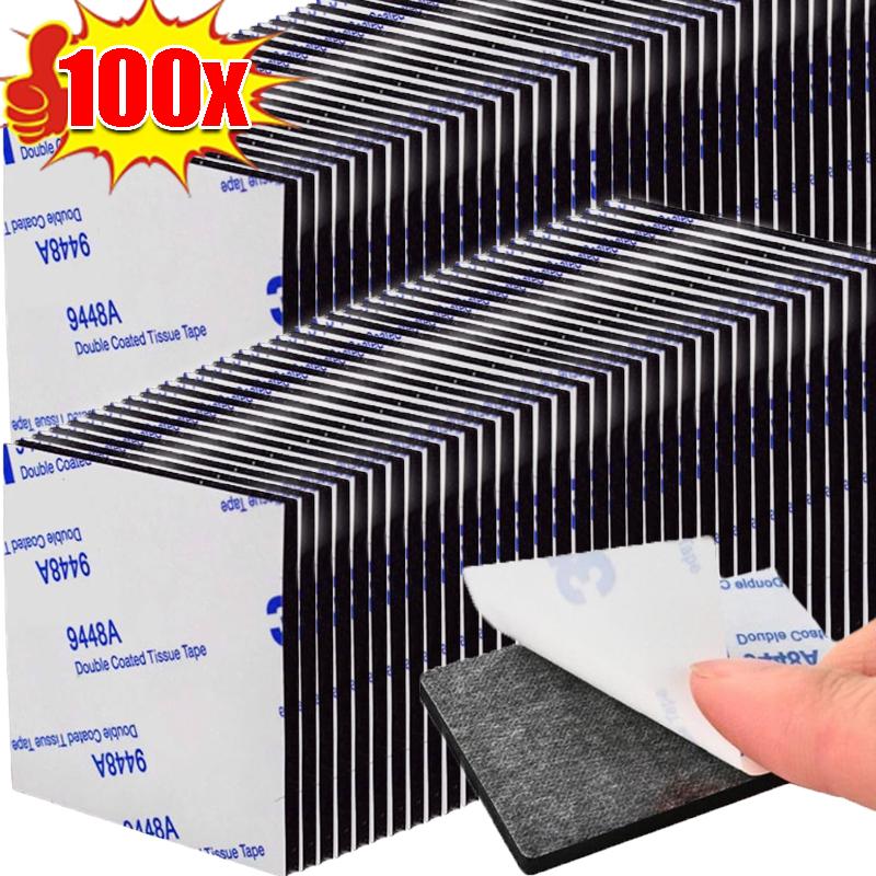 100/10x Selvklebende Skumpads Dobbeltsidig Tape Sterk Monteringstape Høy Viskositet Kvadratisk Kunstfoto Hengende Klistremerker