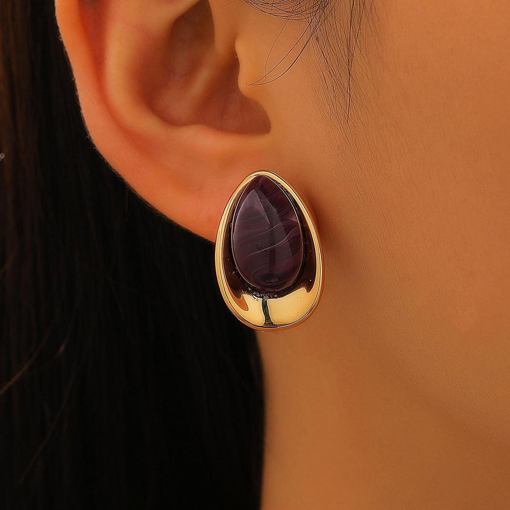 Fashion Exaggerated Temperament Dripping Oil Water Droplets Earrings For Women